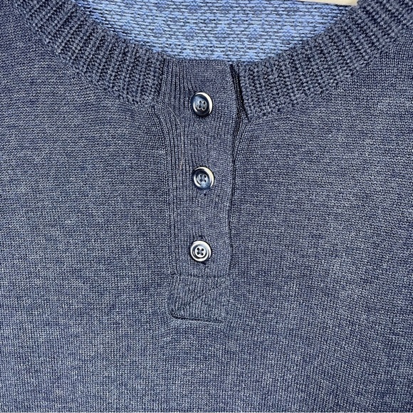 Woolrich Blue Quarter Button Front Long Sleeve Sweater Small - Picture 4 of 7